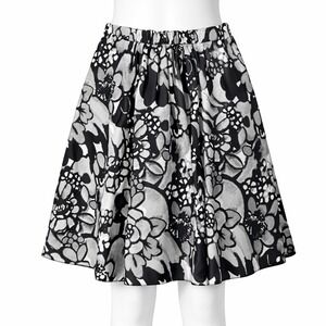 Moschino Cheap and Chic Skirt Women IT 42 Black White Floral Pockets Made Italy